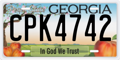 GA license plate CPK4742
