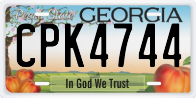 GA license plate CPK4744