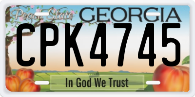 GA license plate CPK4745