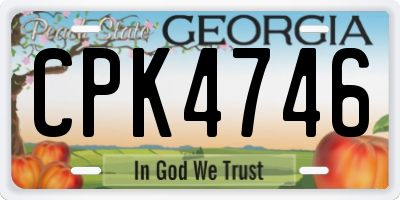 GA license plate CPK4746