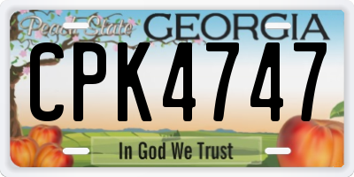 GA license plate CPK4747