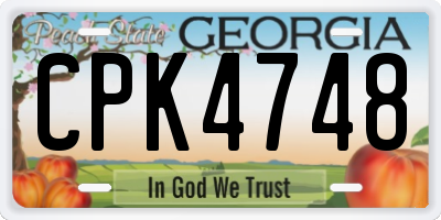 GA license plate CPK4748
