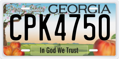 GA license plate CPK4750