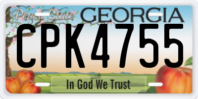 GA license plate CPK4755
