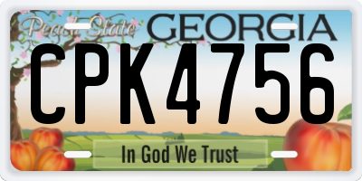 GA license plate CPK4756
