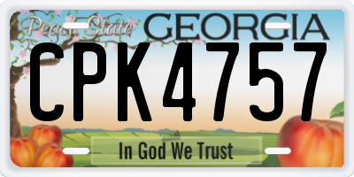 GA license plate CPK4757