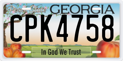 GA license plate CPK4758