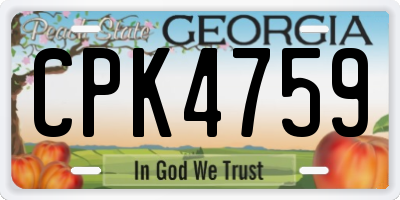 GA license plate CPK4759
