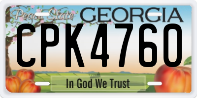 GA license plate CPK4760