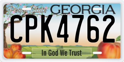 GA license plate CPK4762