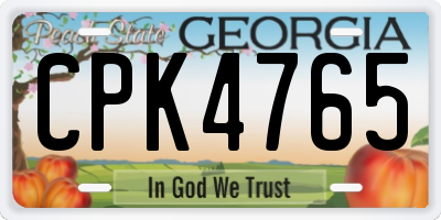 GA license plate CPK4765