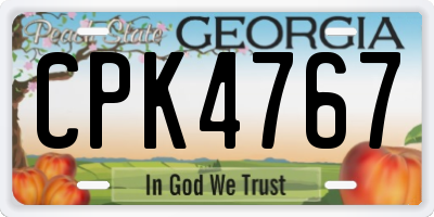 GA license plate CPK4767
