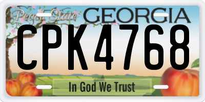 GA license plate CPK4768