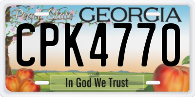 GA license plate CPK4770
