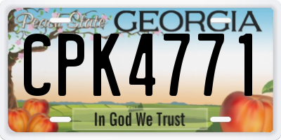 GA license plate CPK4771