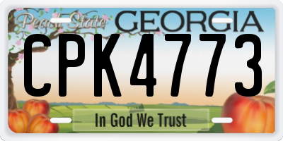 GA license plate CPK4773