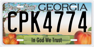 GA license plate CPK4774