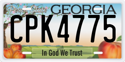 GA license plate CPK4775