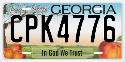 GA license plate CPK4776