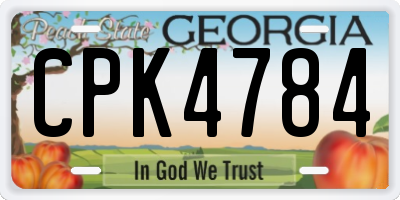 GA license plate CPK4784