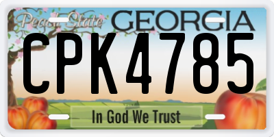 GA license plate CPK4785