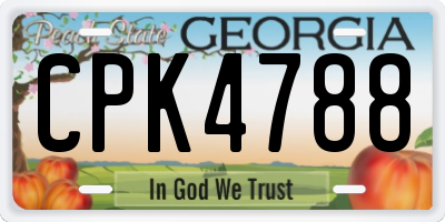 GA license plate CPK4788