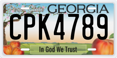 GA license plate CPK4789
