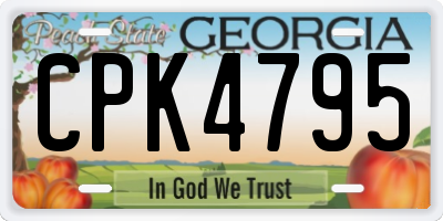 GA license plate CPK4795