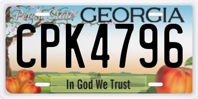 GA license plate CPK4796