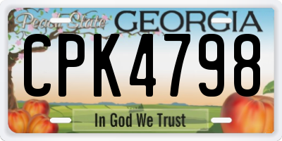 GA license plate CPK4798