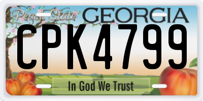 GA license plate CPK4799