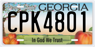 GA license plate CPK4801