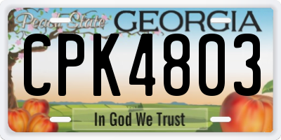 GA license plate CPK4803