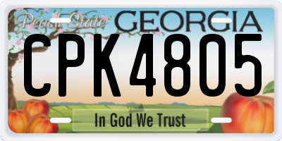 GA license plate CPK4805