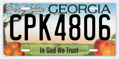 GA license plate CPK4806