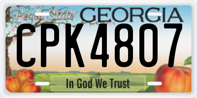 GA license plate CPK4807