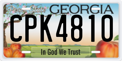 GA license plate CPK4810