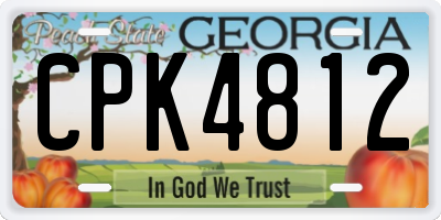 GA license plate CPK4812
