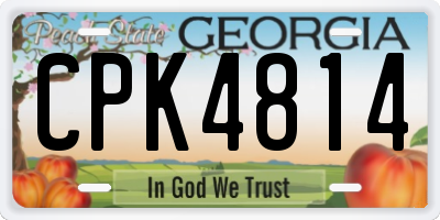 GA license plate CPK4814