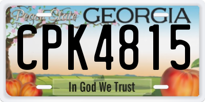 GA license plate CPK4815