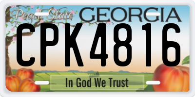 GA license plate CPK4816