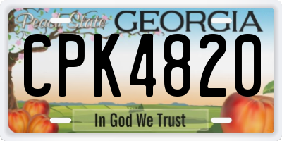 GA license plate CPK4820