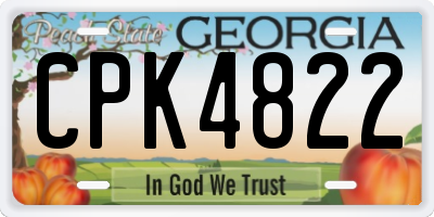 GA license plate CPK4822