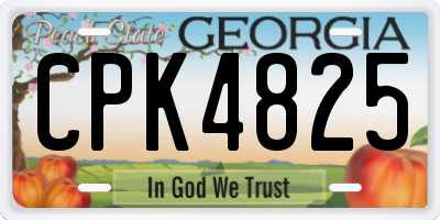 GA license plate CPK4825