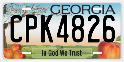 GA license plate CPK4826