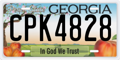 GA license plate CPK4828