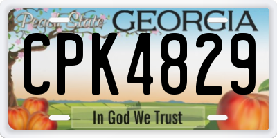 GA license plate CPK4829
