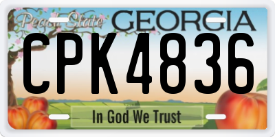 GA license plate CPK4836