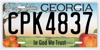 GA license plate CPK4837