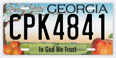 GA license plate CPK4841